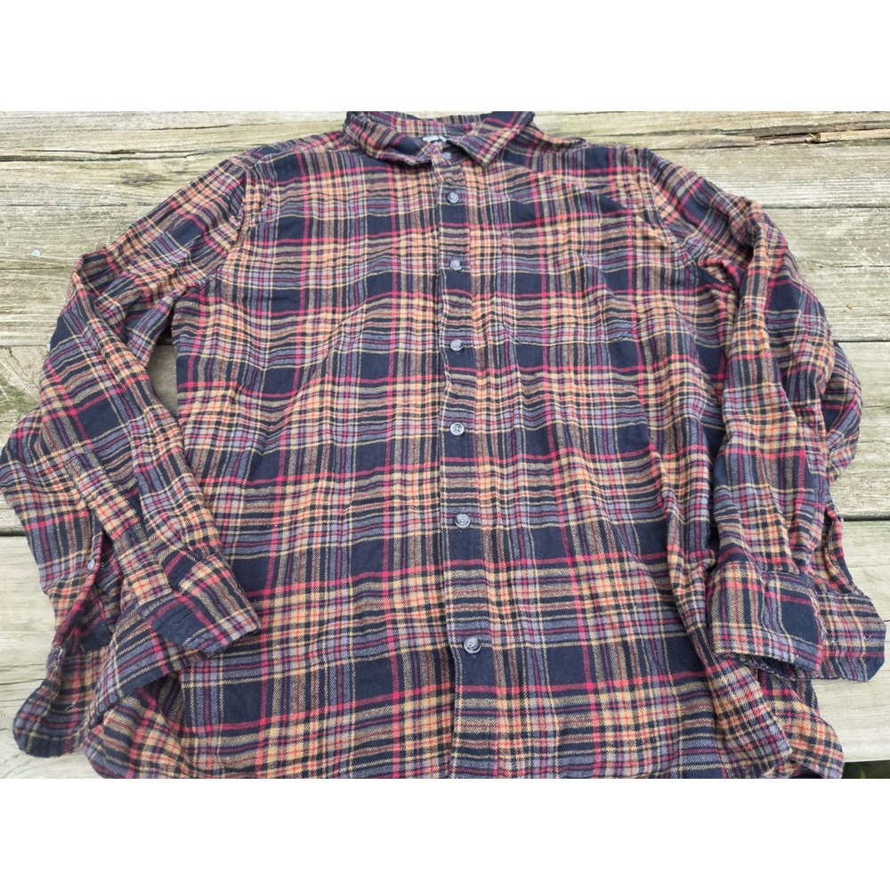 Eddie Bauer Men's XL Plaid Flannel Shirt Grunge Lumberjack Outdoor Button Up